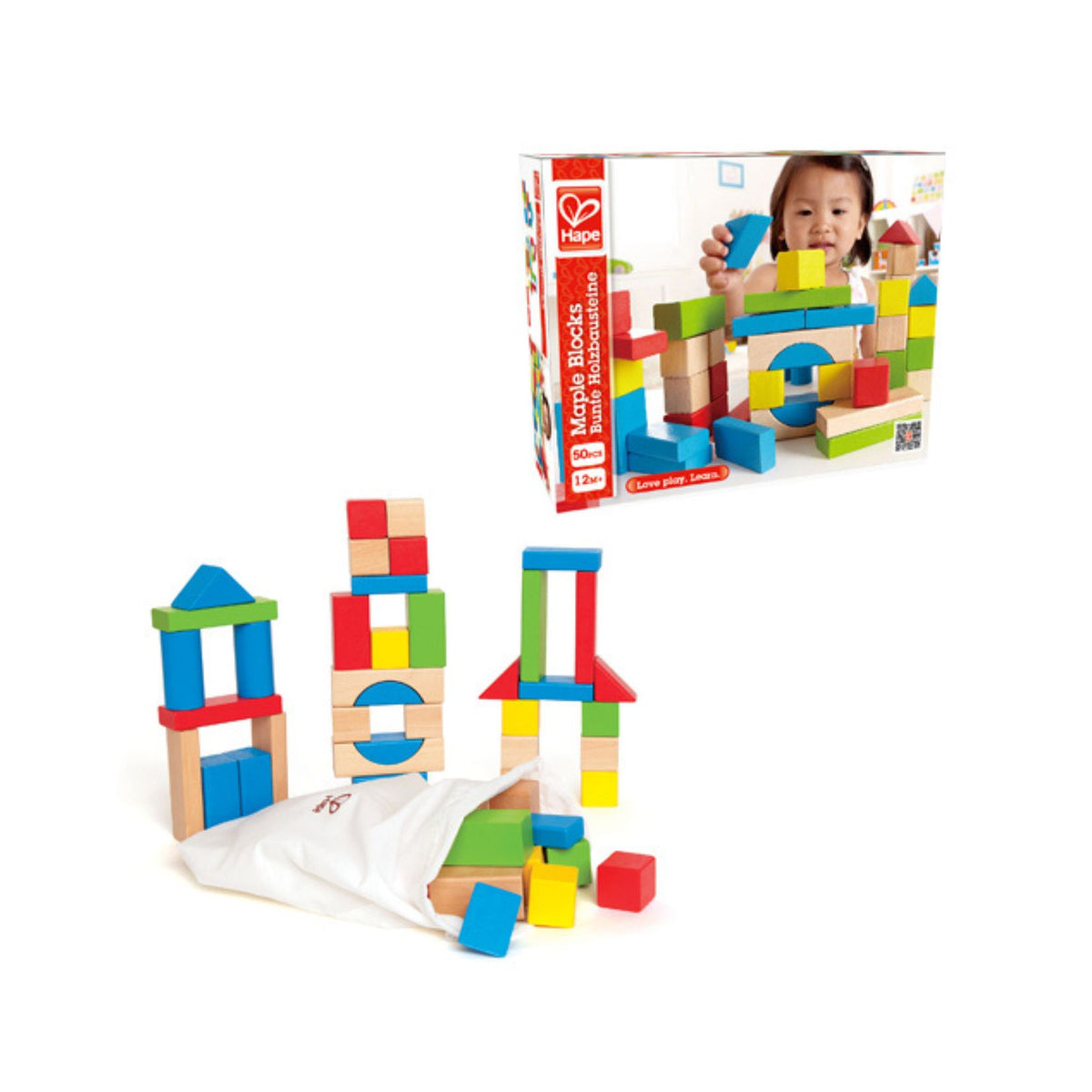Hape Maple Blocks 50pc โ Petronella's Gallery and Bookstore