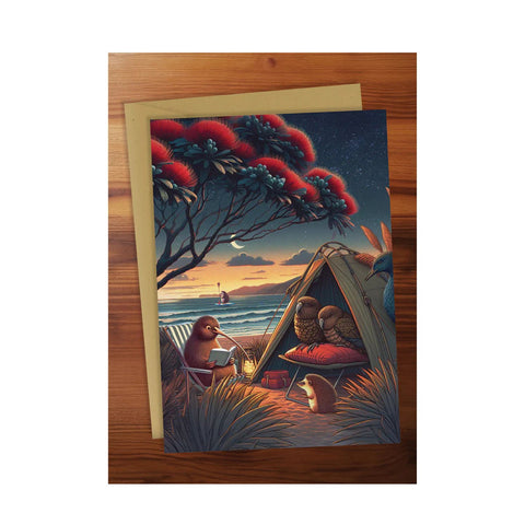 Puhutekawa Kiwi Greeting Card
