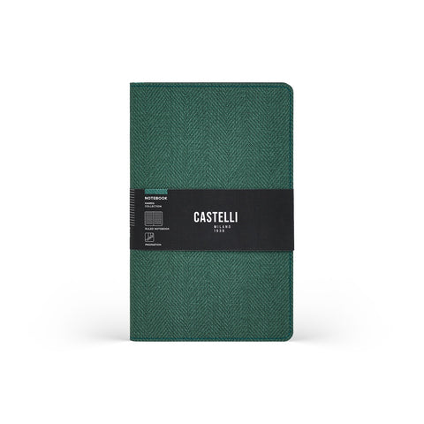 Castelli Notebook Harris Mid Ruled Forest Green