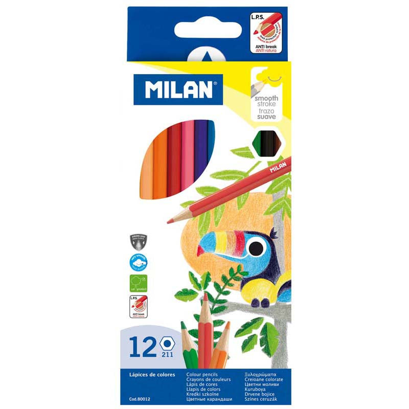 Milan Coloured Pencils Hexagonal Pack 12