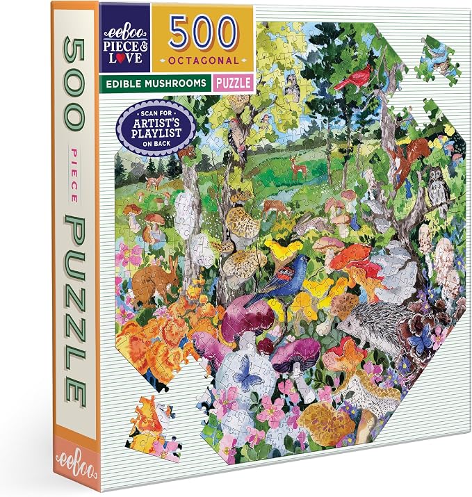 Edible Mushrooms 500 pc Round Jigsaw