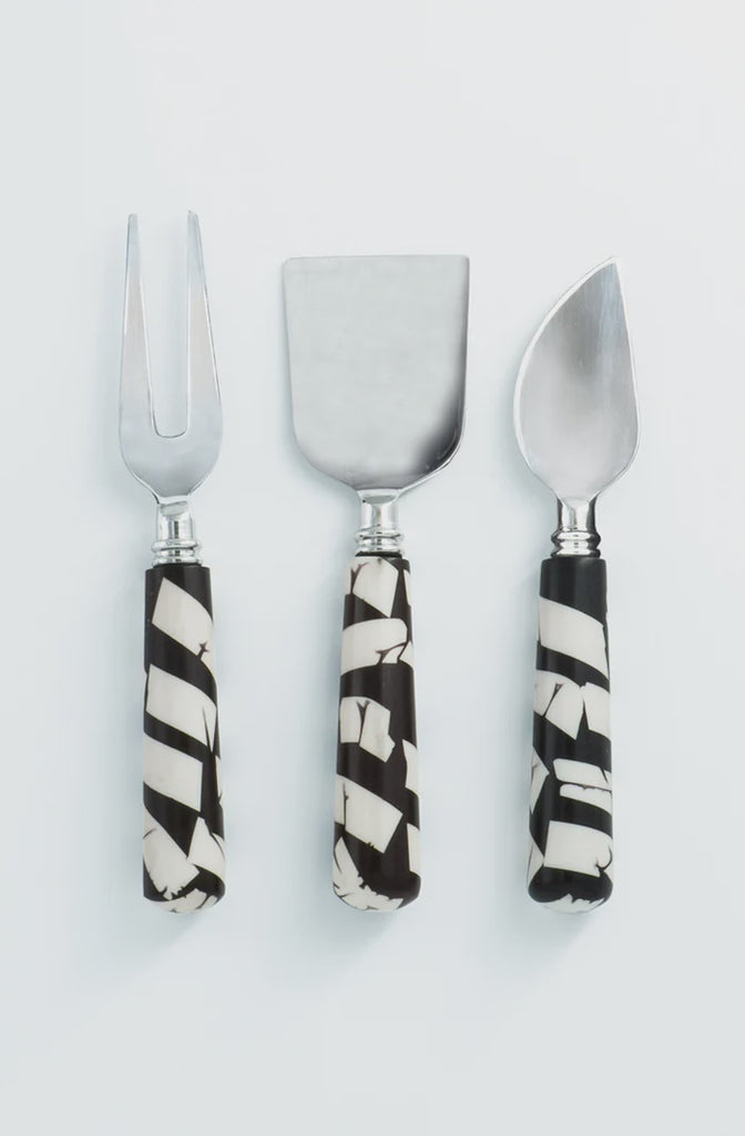 Cheese Knife Set - Black n White