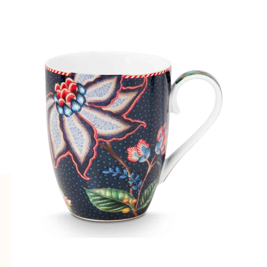 Flower Blues Blue Large Mug