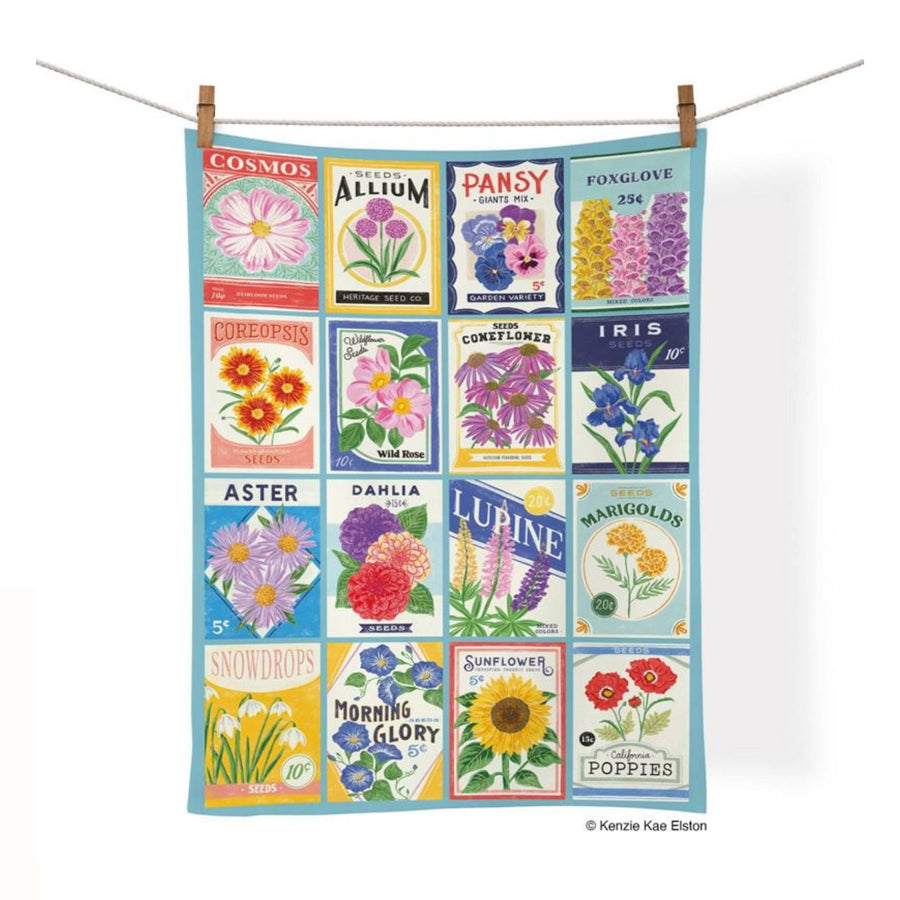 Seed Packets Tea Towel 100% Cotton