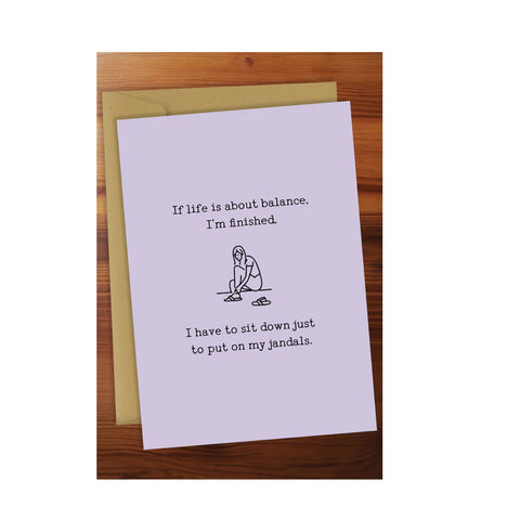 About balance Greeting Card