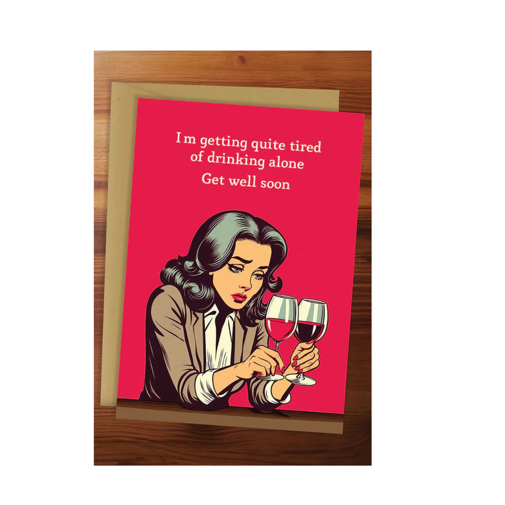 Drinking Alone - Greeting Card