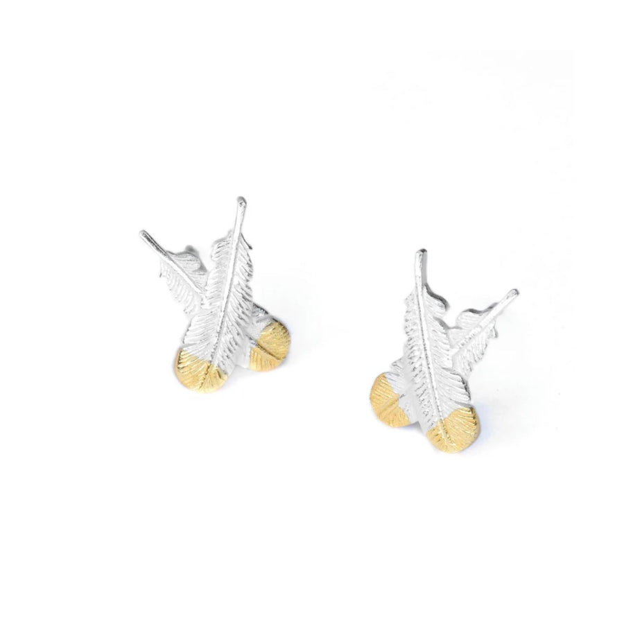 Huia Feather Earrings - Silver