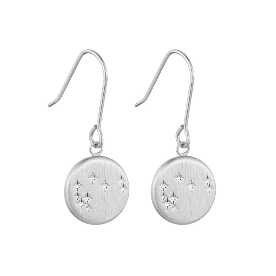 Round Mystical Matariki Pendant Earring - Silver