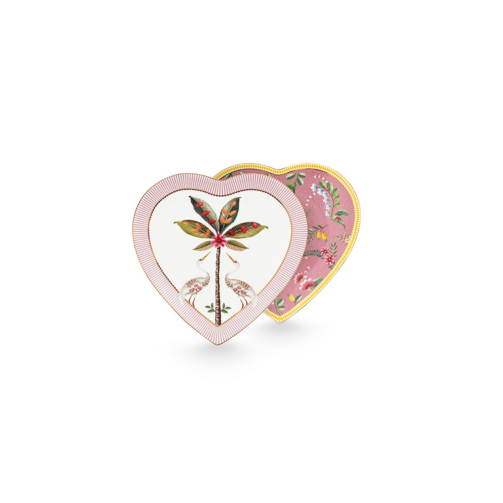 Set 2 Heart Shape Plates La Majorelle Pink