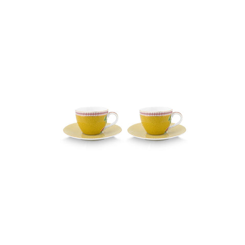 Set 2 Espresso Cups & Saucers La Majorelle Yellow