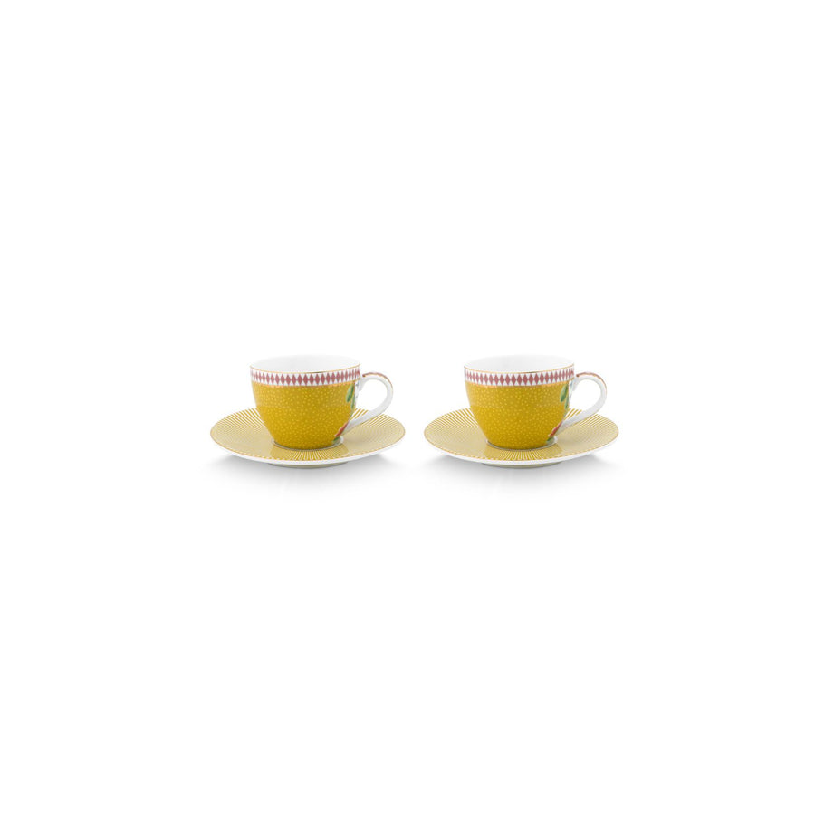 Set 2 Espresso Cups & Saucers La Majorelle Yellow