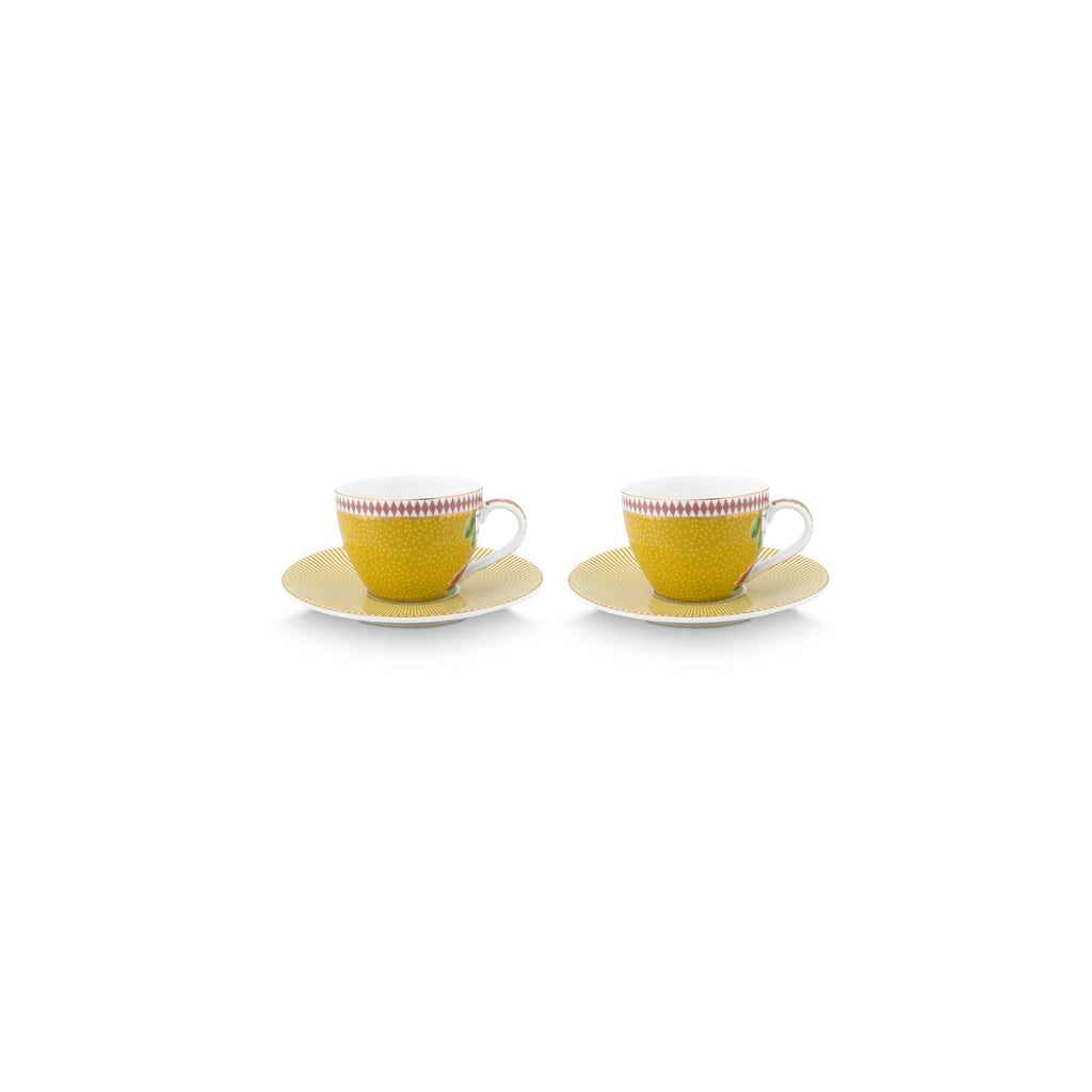 Set 2 Espresso Cups & Saucers La Majorelle Yellow