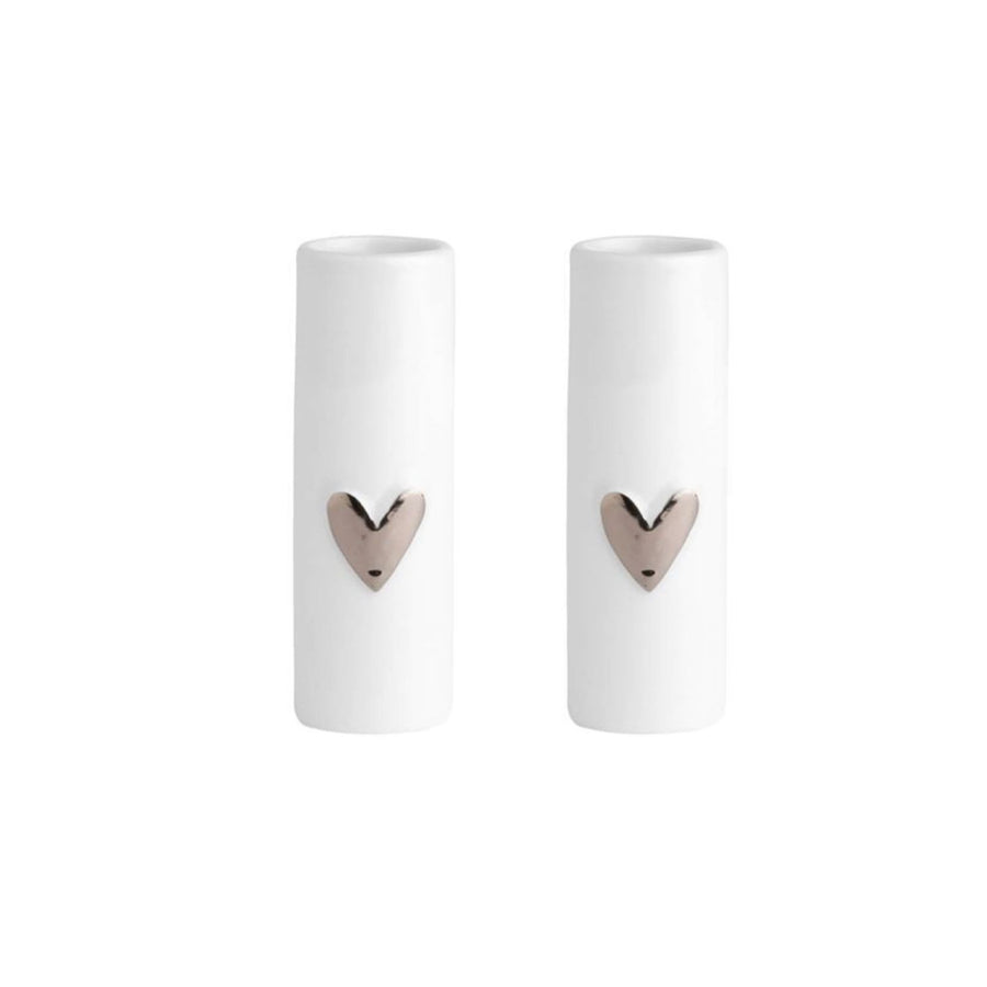 Silver Heart Mini Vases