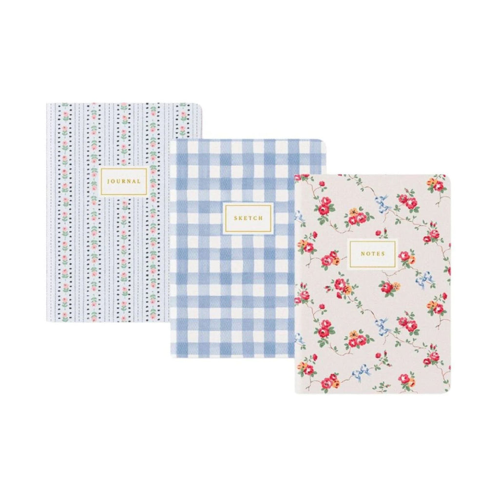 Cath Kidston Notebook Set x 3 - Floral & Check
