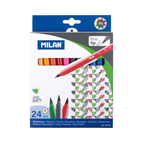 Milan Markers Fine Tip Pack 24