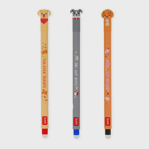 Set 3 Erasable Pens Fur-Ever-Friends