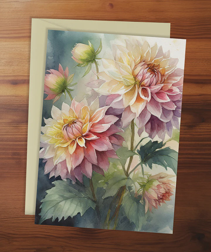 Dahlia Art Greeting Card