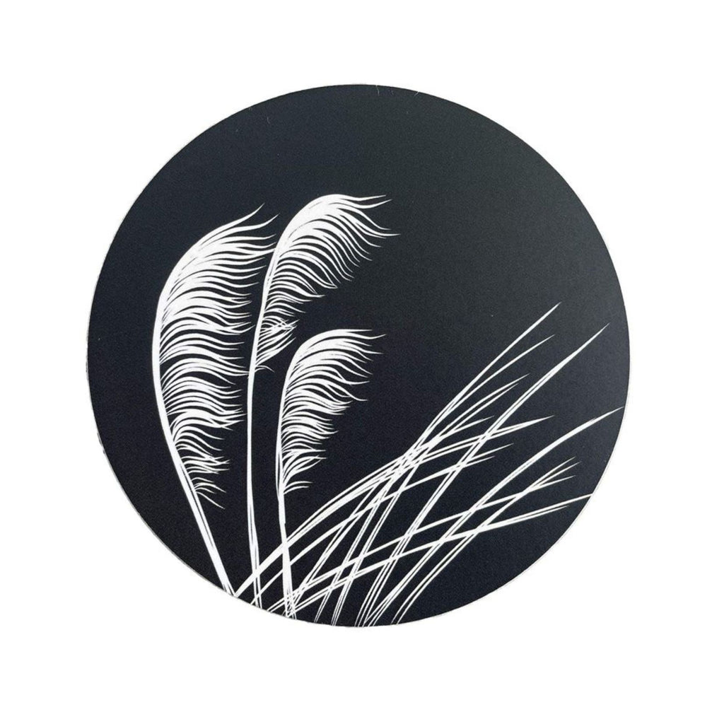 Toetoe Coaster - Ivory On Black