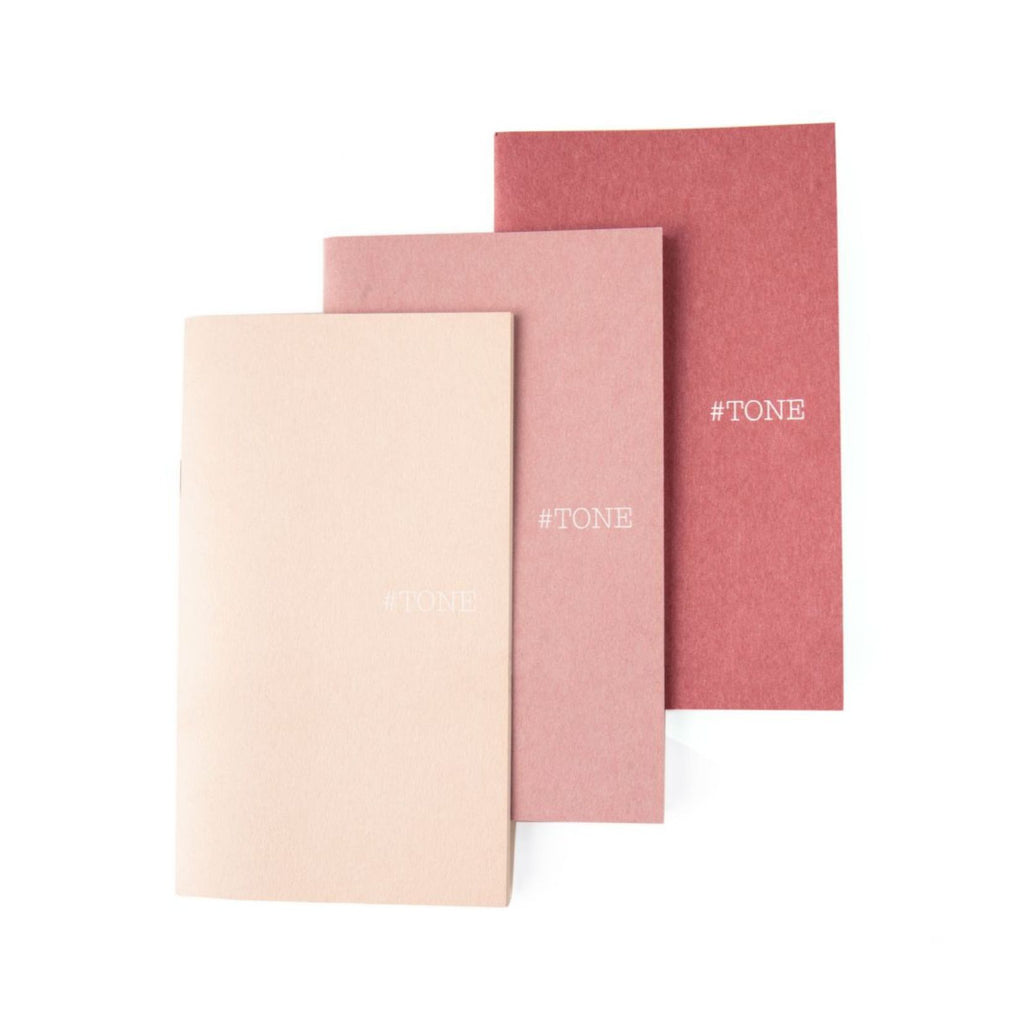 Pocket Notebook Set 1 x Plain,Lined,Dotted - Soft Pink