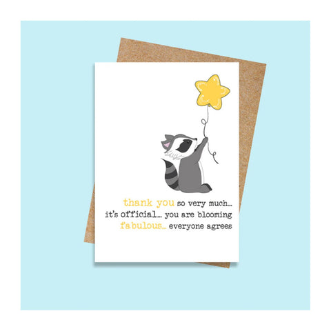 Racoon Blooming Fabulous Card