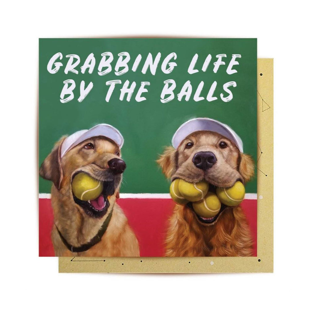 Grabbing Life By The Balls Greeting Card