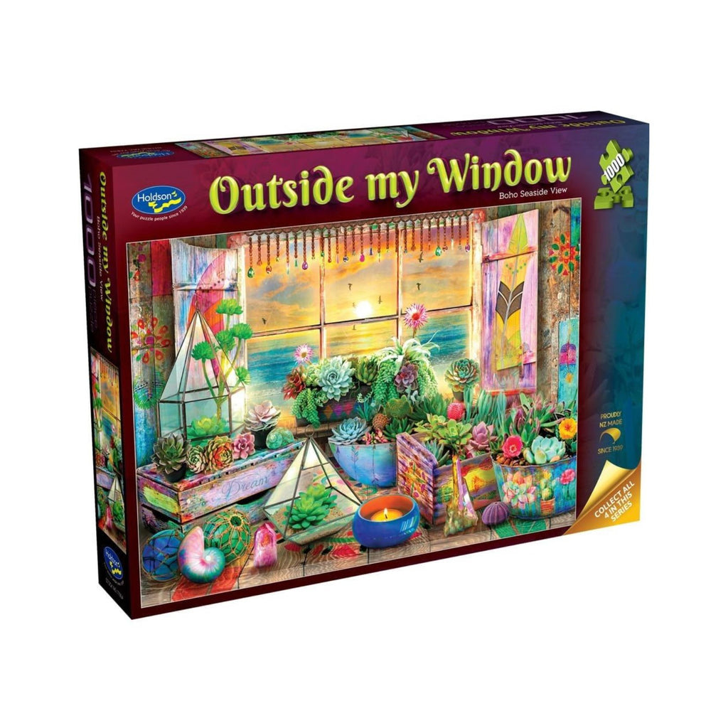 Outside My Window, Boho Seaside View 1000 pc Jigsaw