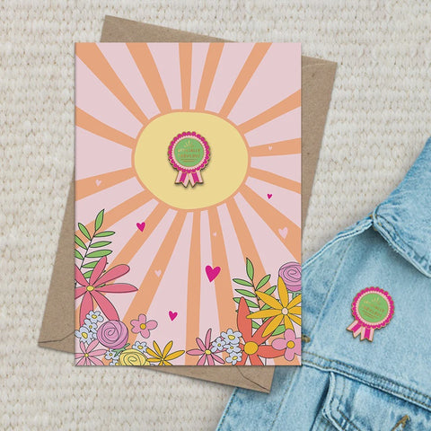 Officially Fabulous Greeting Card with Badge