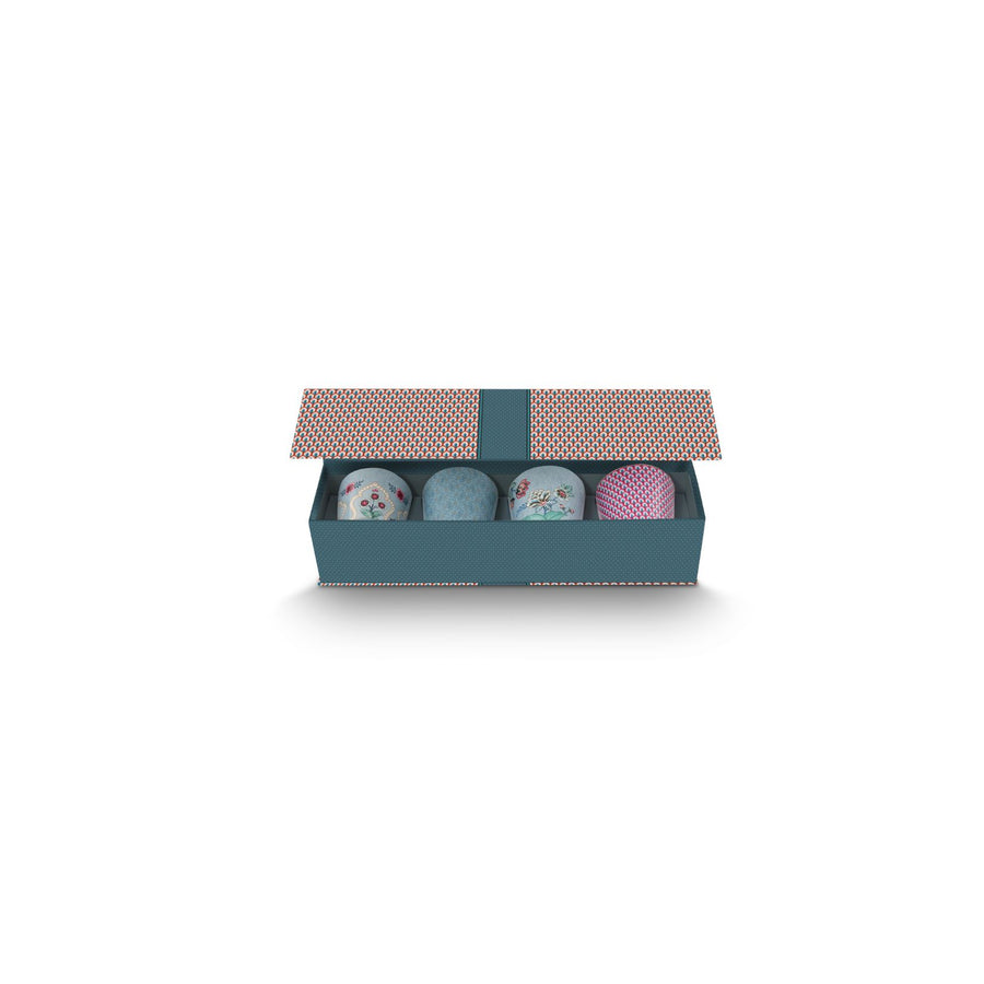 Giftset Mugs x 4 - Oriental Flower Blue