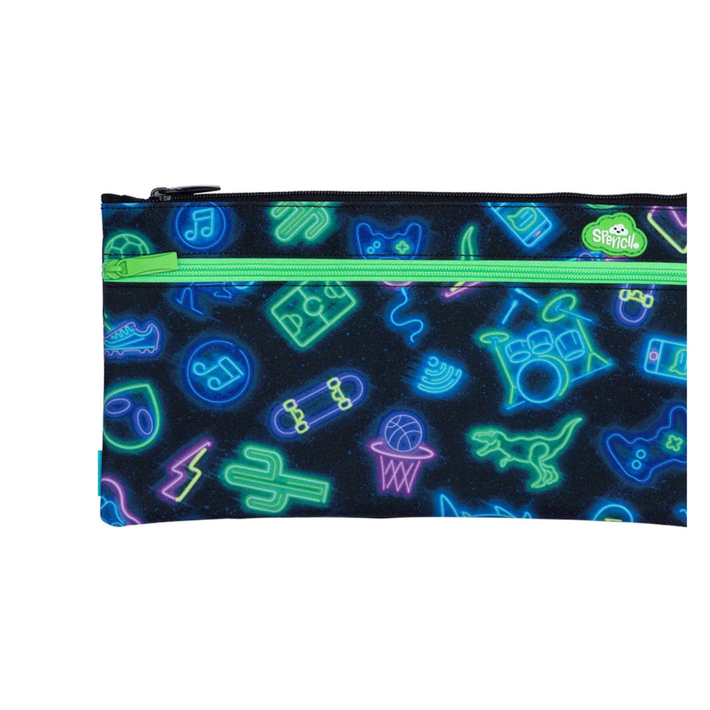 Neon Life Twin Zip Pencil Case