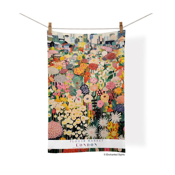 London Flower Market Tea Towel