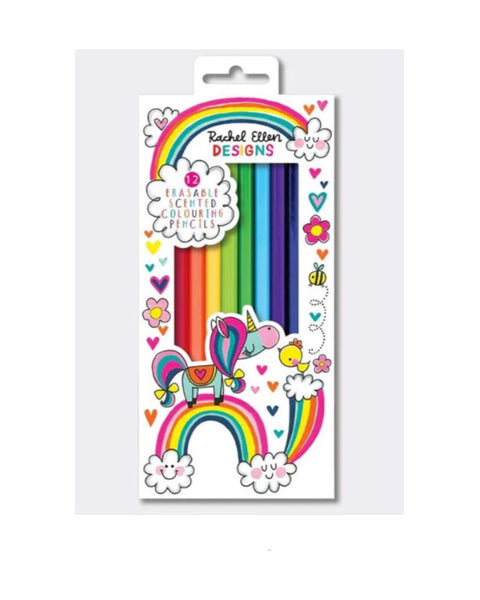 12 Erasable Scented Colouring Pencils