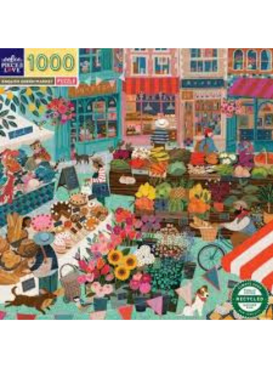 EeBoo English Green Market 1000 pc jigsaw