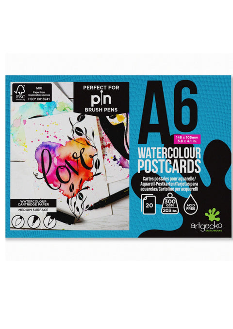 ArtGecko Watercolour A6 Postcards