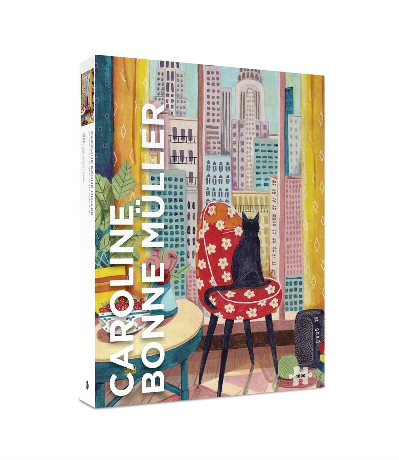 Black Cat in New York Window - 1000 pc jigsaw