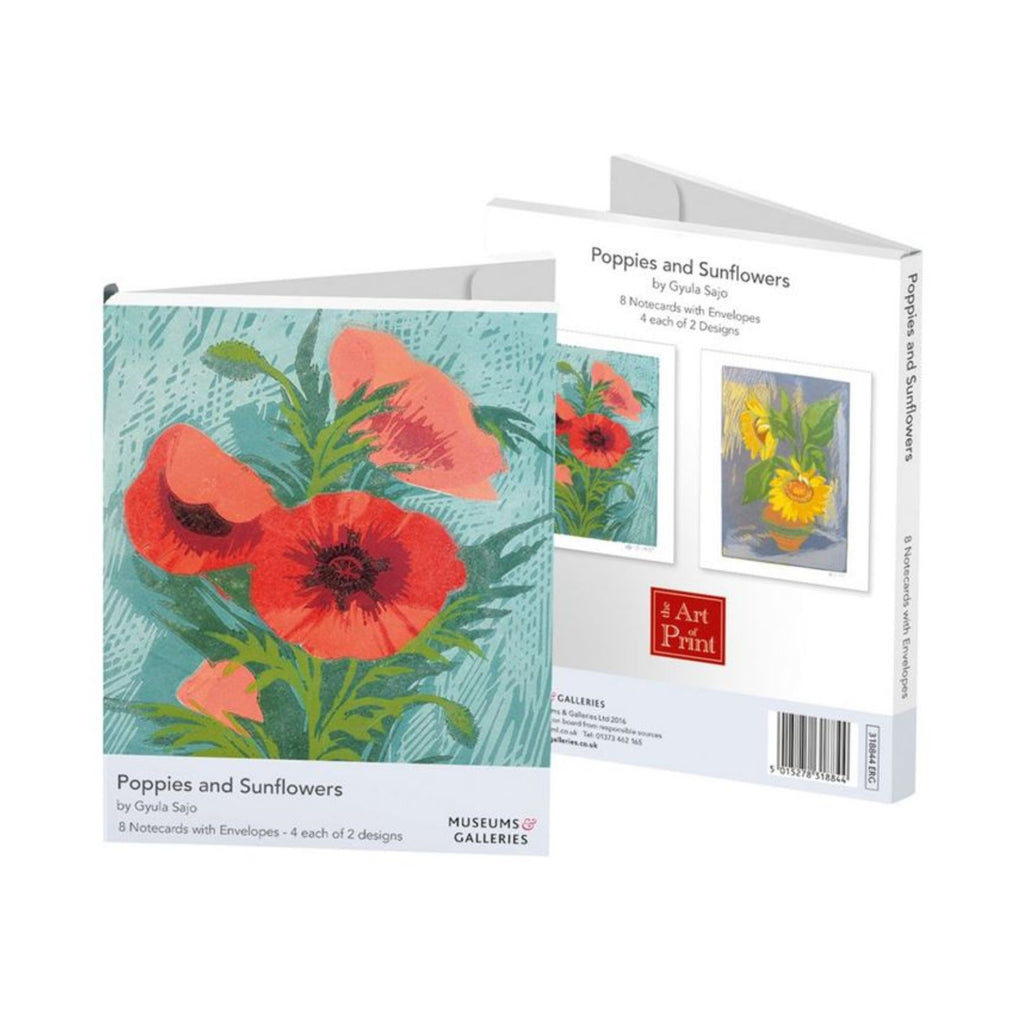 Poppies and Sunflowers Notecard Set