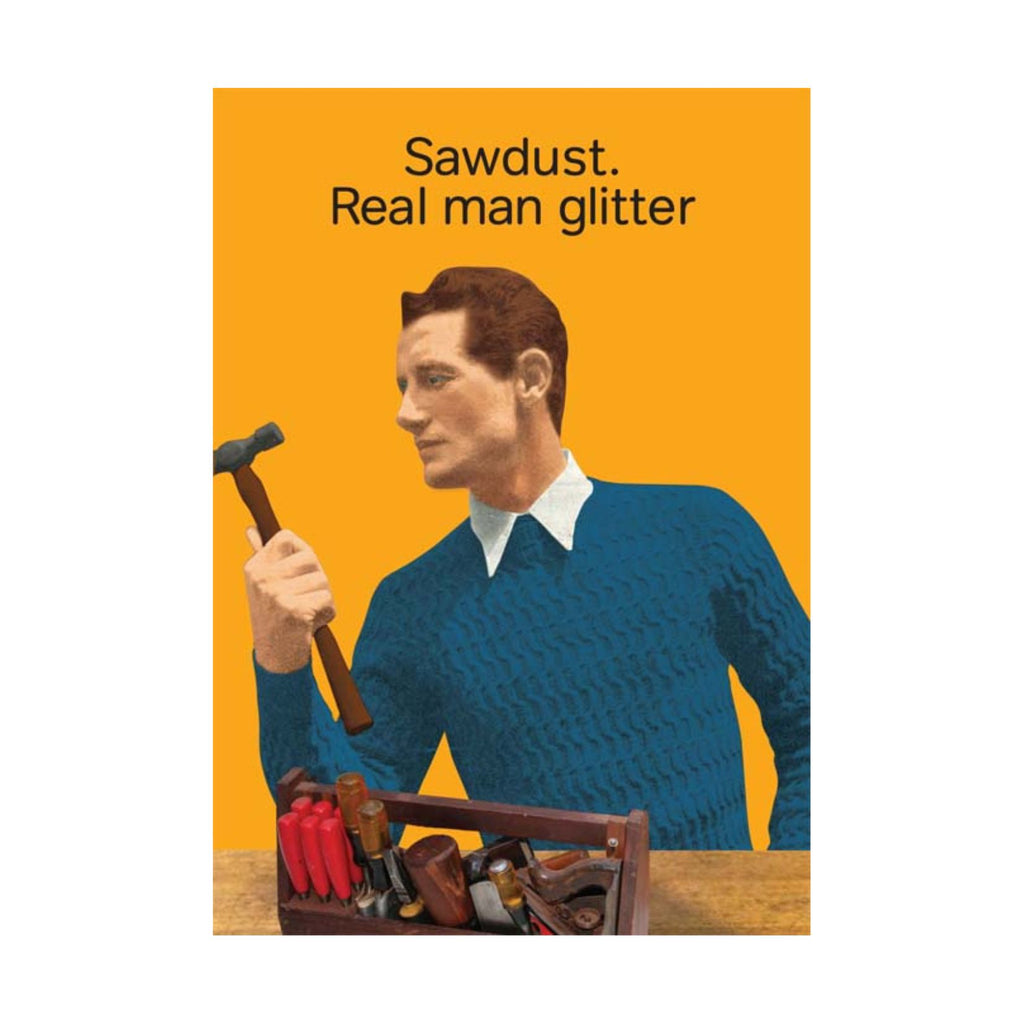 Real Man Glitter Greeting Card