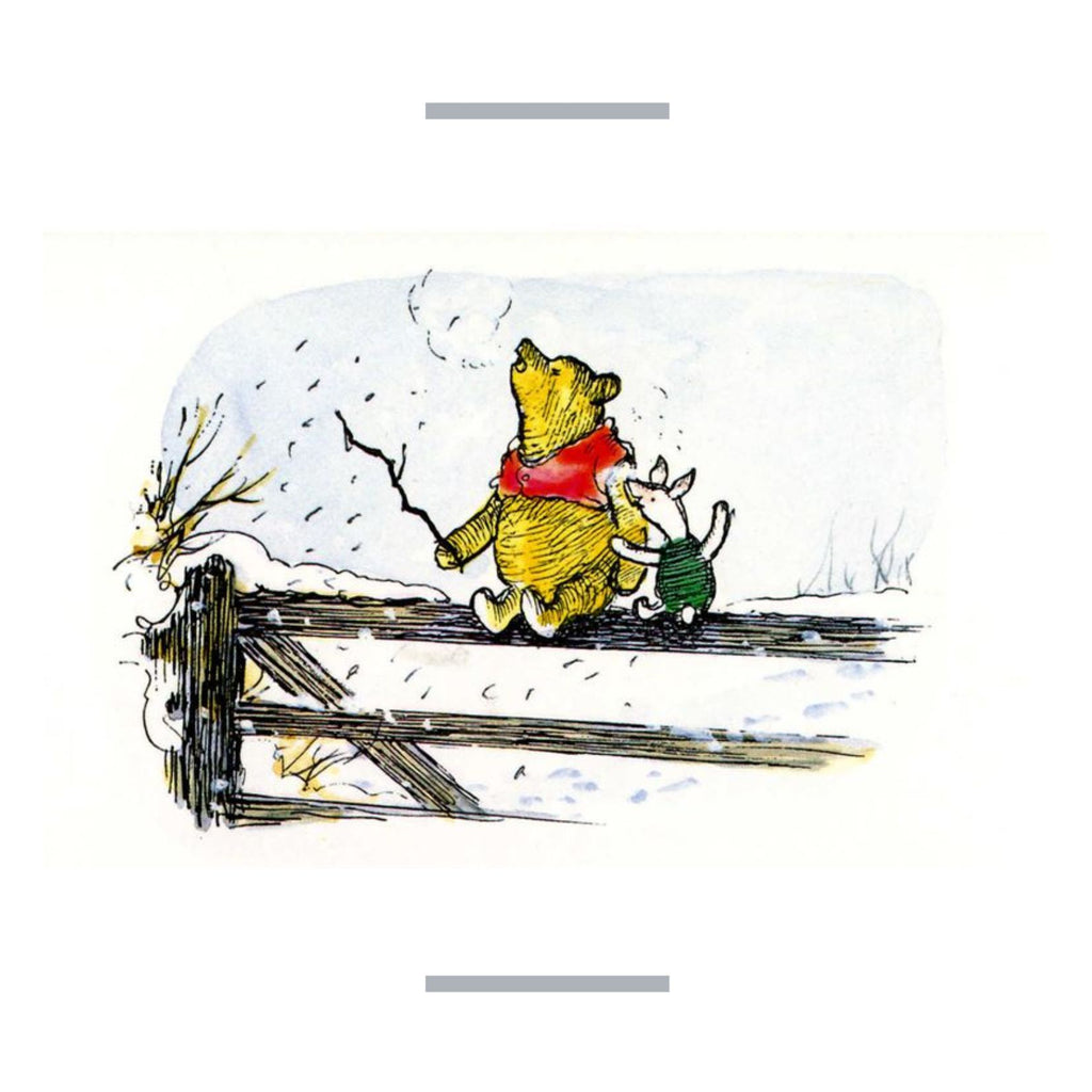 Pooh and Piglet on the Fence Greeting Card