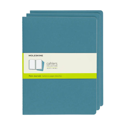 Moleskine Lined Set of 3 Journals Brisk Blue