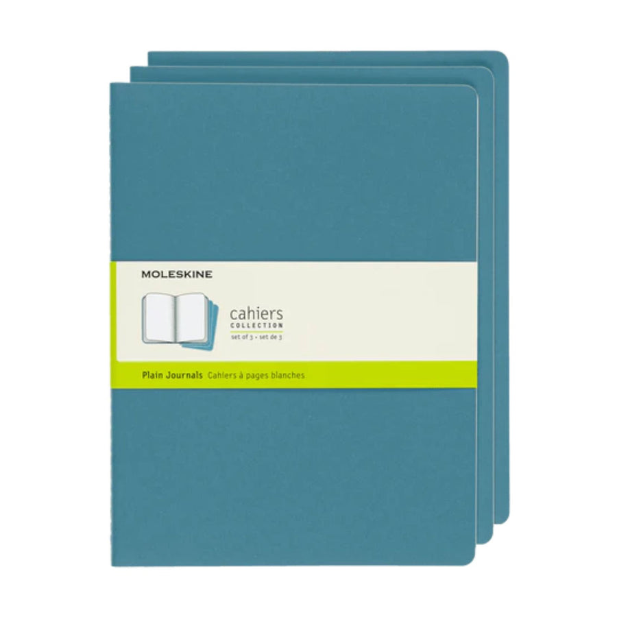 Moleskine Lined Set of 3 Journals Brisk Blue